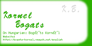 kornel bogats business card